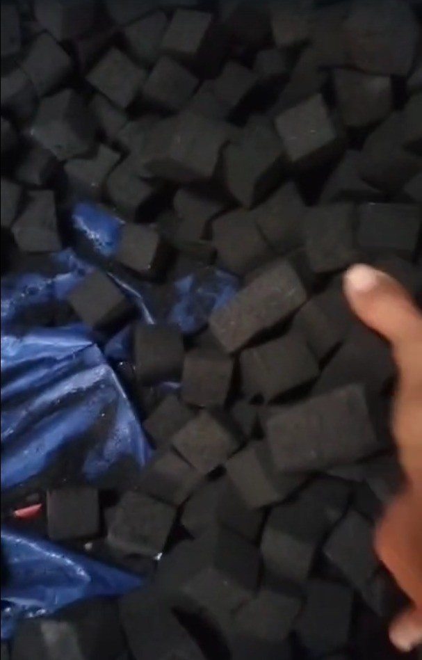 Coconut shell briquettes